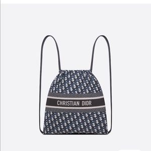 Brand New Dior Blue Oblique Technical Jersey Backpack